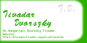 tivadar dvorszky business card